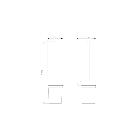 Туалетный ершик в комплекте WONZON & WOGHAND, Хром (WW-9729)
