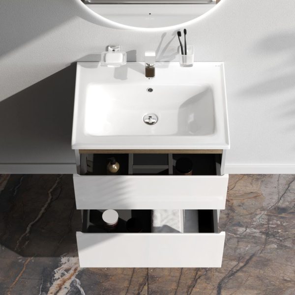 M85AFHX0652WG X-Joy База под раковину AM.PM, подвесная, 65 см, 2 ящика, белый глянец