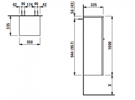 Шкаф Laufen Case 4020120759991 35x33x100