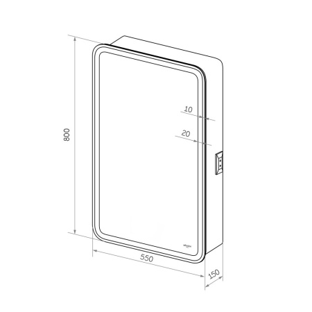 Зеркало-шкаф Reflexion Circle LED 550х800 RF2107SR