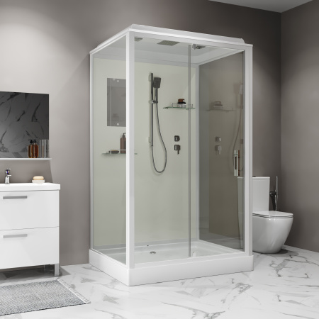 Душевая кабина Niagara Standart ST120/90/15Q (120х90х215) прямоугольник,поддон 15см,распашная,проф.белый