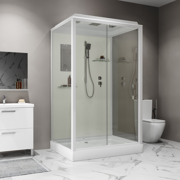 Душевая кабина Niagara Standart ST120/90/15Q (120х90х215) прямоугольник,поддон 15см,распашная,проф.белый