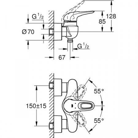 Смеситель для душа Grohe Eurostyle 33590003