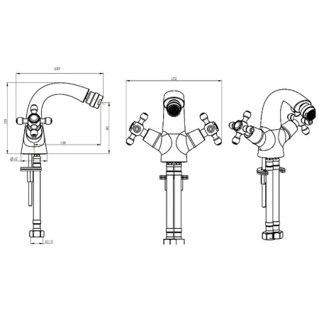 Смеситель для биде Boheme Satine 276-ST Хром