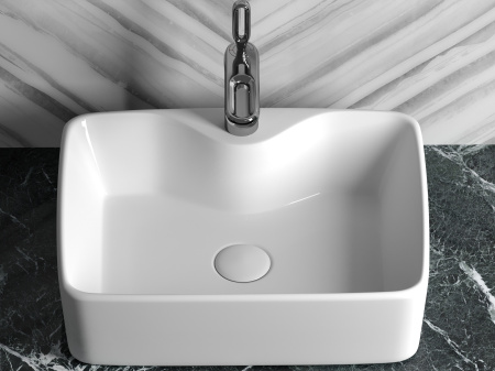 Умывальник чаша накладная прямоугольная Ceramicanova Element 480*370*130мм, Белый, CN6033