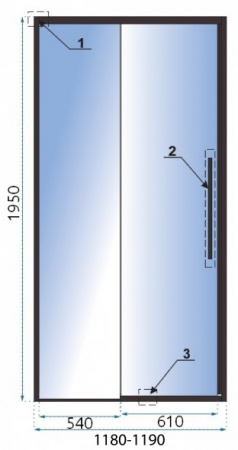 Душевая дверь Rea SOLAR 120 Rea-K6312 раздвижные, черный