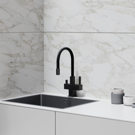 Смеситель для кухни SANCOS Arno с гибким изливом и возможностью подключения фильтра для воды, цвет Черный матовый, арт. SC4005MB