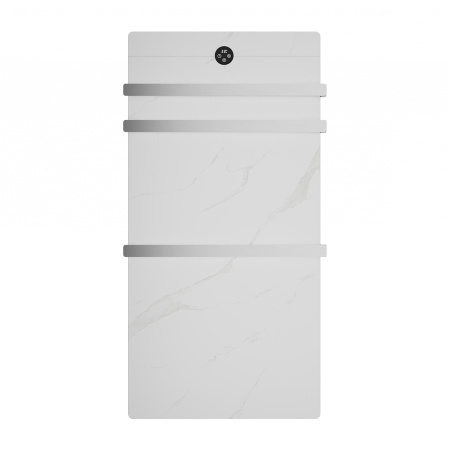 Полотенцесушитель электрический с греющей плитой Белый мрамор WONZON & WOGHAND, Брашированный никель (WW-A503-BR)
