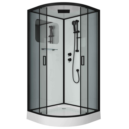 Душевая кабина Niagara Premium NG-6901-01 BLACK (90х90х210) низкий поддон(16 см),черный,стекло тонированное,4 места