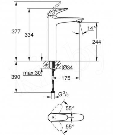 Смеситель для умывальника Смеситель Grohe Eurostyle 23719003