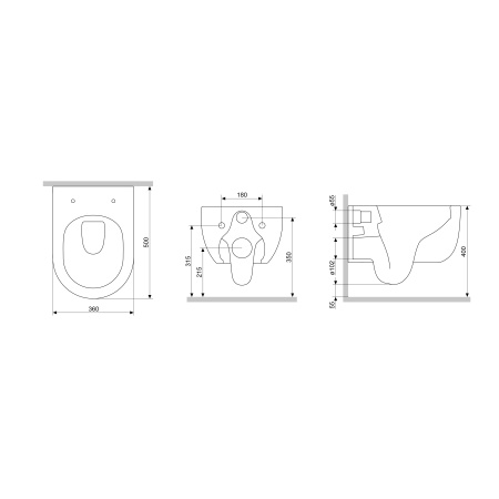 DX36C1701SC Scandinavian Pure подвесной унитаз без ободка с сиденьем микролифт