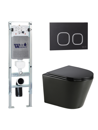 Комплект инсталляции с унитазом Weltwasser AMBERG 350 ST + SALZBACH 043 GL-BL + AMBERG RD-BL