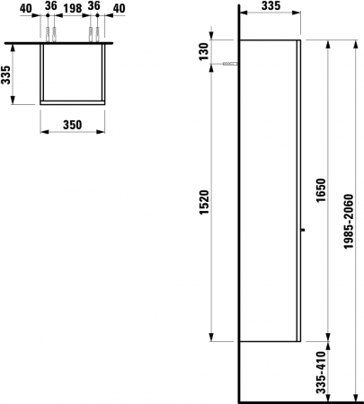 Шкаф-колонна Laufen Case for palace 4020220759991 35x33x165