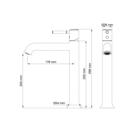 Смеситель для раковины высокий WONZON & WOGHAND, Хром (WW-88019073-CR)