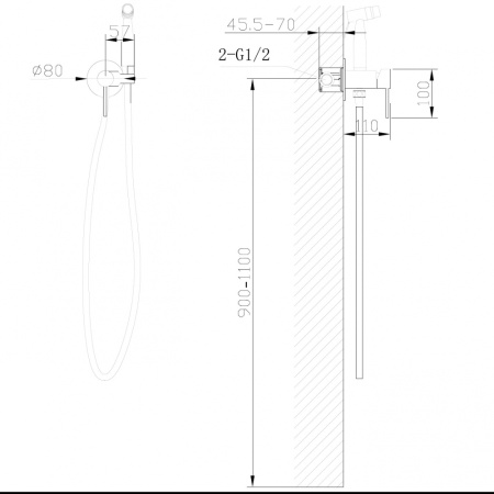 Смеситель ABBER Wasser Kreis AF8125RG с гигиеническим душем, розовое золото