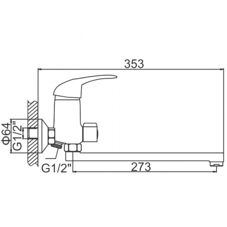 Смеситель для ванны Ledeme H02-B L2202-B