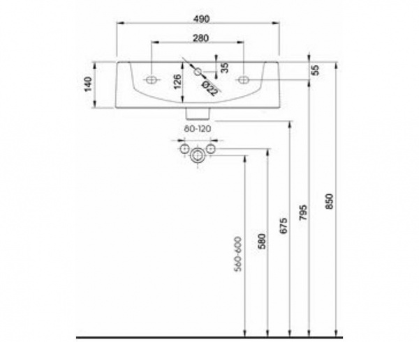 Умывальник Kolo Twins L51150000 50 см