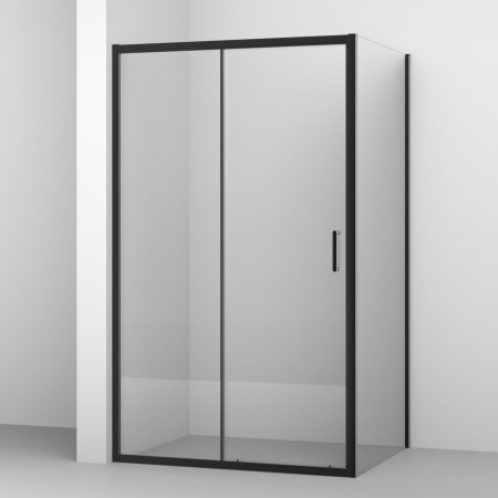 Душевой уголок AQUABATH ATLAS AB-11C-1280-2000-BK (120x80, черный матовый, прозрачное стекло)