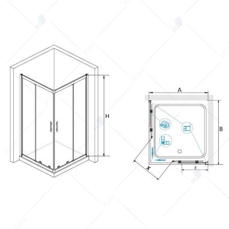 Душевой уголок RGW HO-31 03063188-11 80х80х195 см, хром