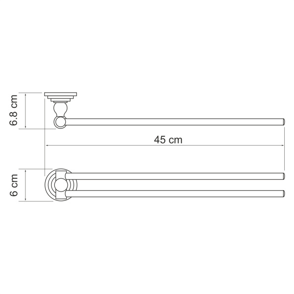 Держатель полотенец двойной WasserKRAFT Ammer K-7031