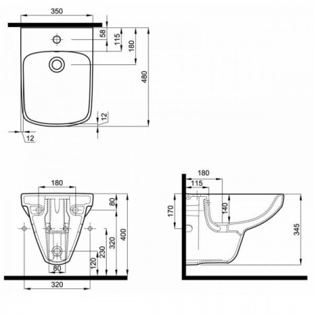 Биде подвесное Kolo NOVA PRO M35104000