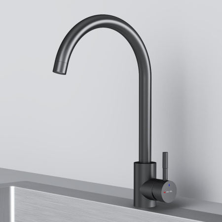 F85B07122 X-Joy S, Смеситель для кухни AM.PM с С-изливом, черный