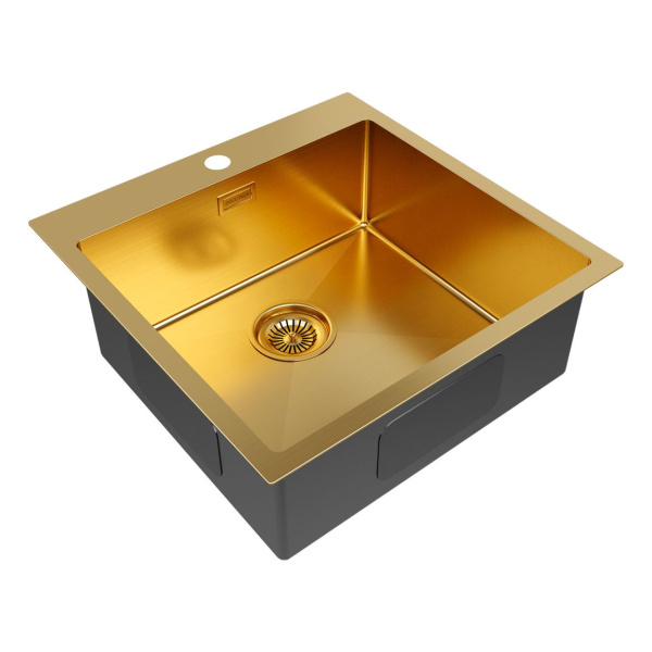 Мойка Paulmark KRONER 51 PM215151-BG 510х510х200 мм, нержавеющая сталь, брашированное золото