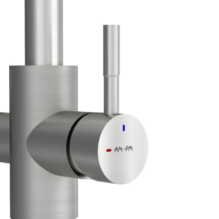 F85B05711 X-Joy S, Смеситель для кухни AM.PM с L-изливом с каналом для питьевой воды, сатин