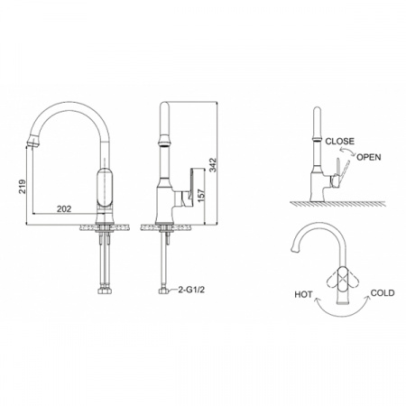 Смеситель для мойки Bravat Opal F7125183CP