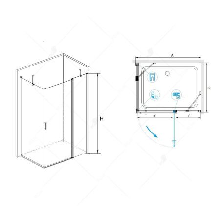 Душевой уголок RGW LE-44 (LE-04+Z-14) 06124400-11 100х100х195 см, хром