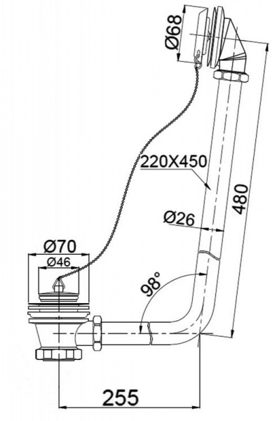 Слив-перелив для BB04/BB05/BB06 BelBagno BB567-OVF-CRM