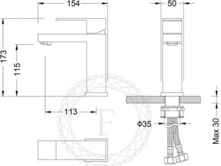 Cмеситель для раковины FILARETE Fing FL5040 (Матовое золото)