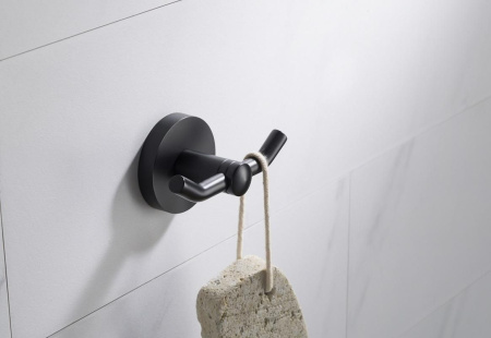 Крючок для ванной комнаты двойной TIMO Saona 13012/03, черный