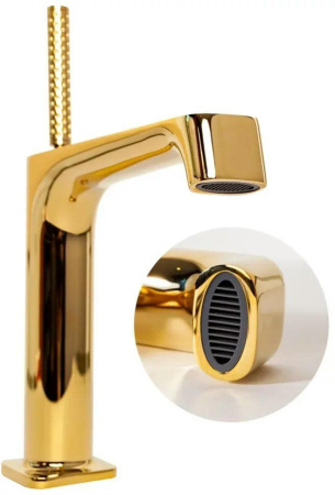 Cмеситель для раковины Hansberge H1090 Золото глянец