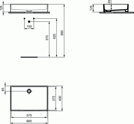 Умывальник Ideal Standard Extra T374001 60 см