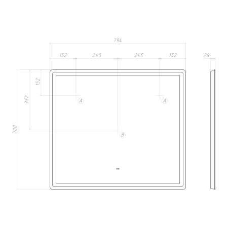 Зеркало VIGO Geometry Comfort 800