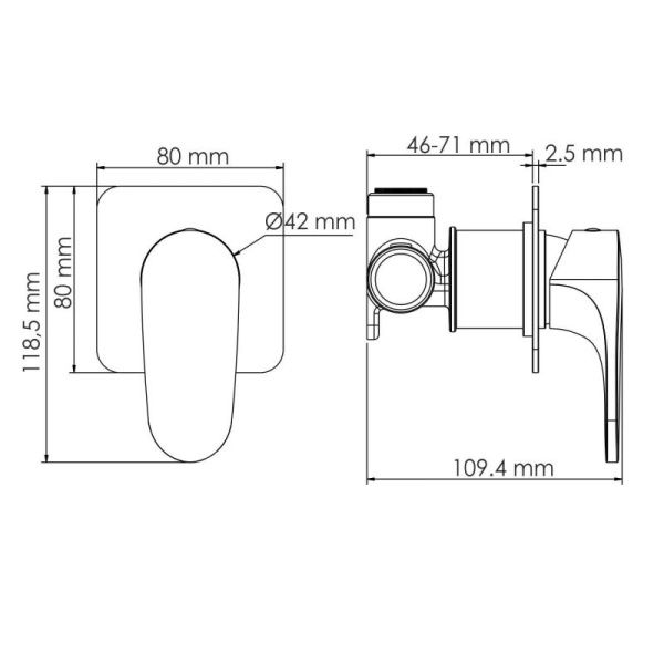 Смеситель для душа Wasserkraft Weida 3151