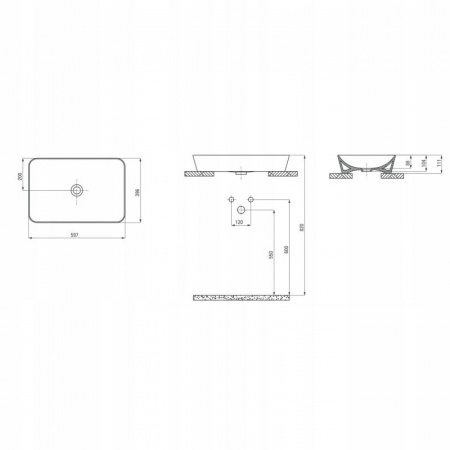 Умывальник Deante Tess CDS DU6S