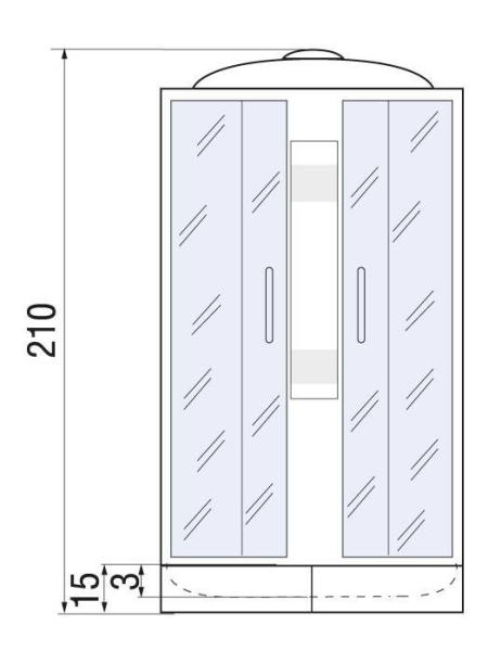 Душевая кабина River NARA LIGHT 100/15 MT 1000х1000х2100мм