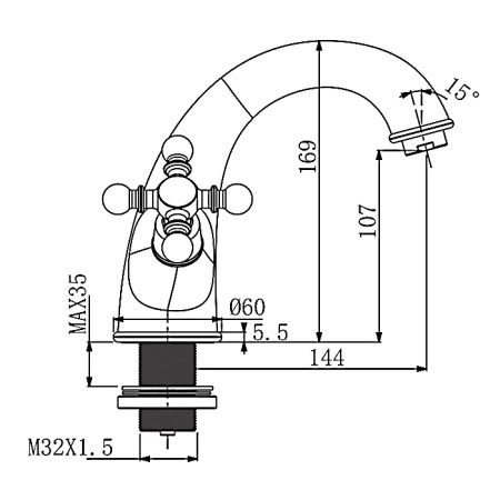 Смеситель для раковины Gappo G1089-6