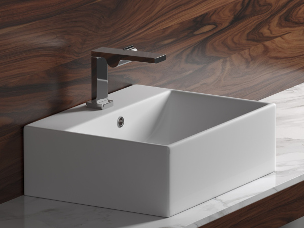 Умывальник чаша накладная прямоугольная Ceramicanova Element 500*410*160мм, Белый, CN6040