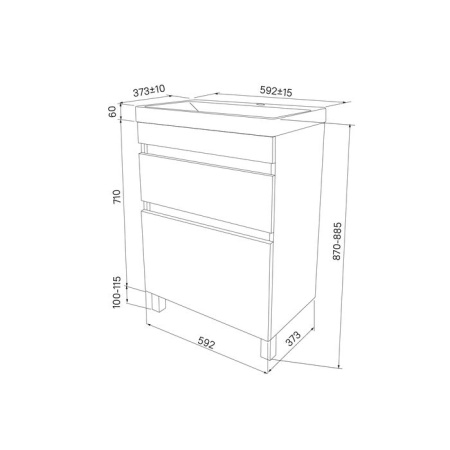 Тумба с умывальником IDDIS напольная с ящиками, белая, 60 см, Zodiac. Подходит ум 3506000i28 (ZOD6CBFi95K)