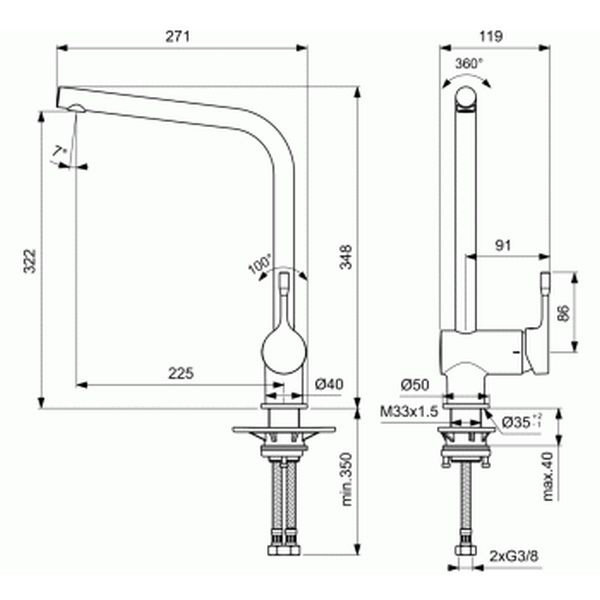 Смеситель для мойки Ideal Standard BLUESTART BC174AA