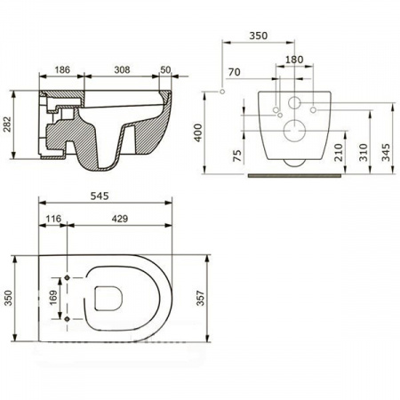 Унитаз подвесной безободковый Bocchi V-Tondo Rimless 1416-004-0129 с крышкой для унитаза A0301-004