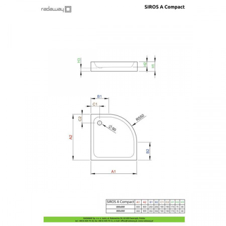 Душевой поддон Radaway Siros A Compact 80x80 SBA8817-2