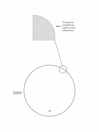 Зеркало Reflexion Hoop RF4343HO с фоновой подсветкой, к/с, диммером, антипаром D800
