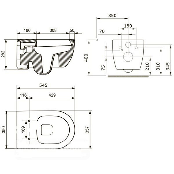 Унитаз подвесной Bocchi V-Tondo Rimless 1416-004-0129