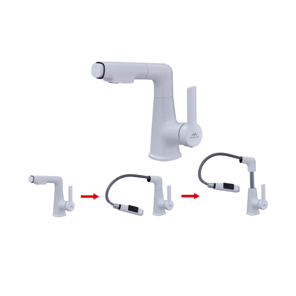 Смеситель для раковины FASHUN A4018-8, белый