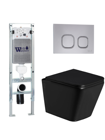 Комплект инсталляции с унитазом Weltwasser AMBERG 350 ST + GELBACH 043 GL-BL + AMBERG RD-CR