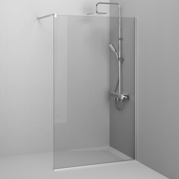 W84WI-120-F1-MTE Душевая перегородка AM.PM Func 120x200, стекло прозр. 8 мм + покрытие, профиль мат хром